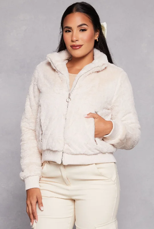 Faux Fur Bomber Jacket