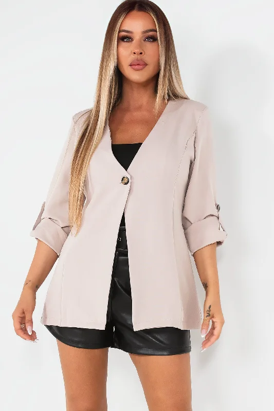 Talia Nude Long Sleeve Jacket