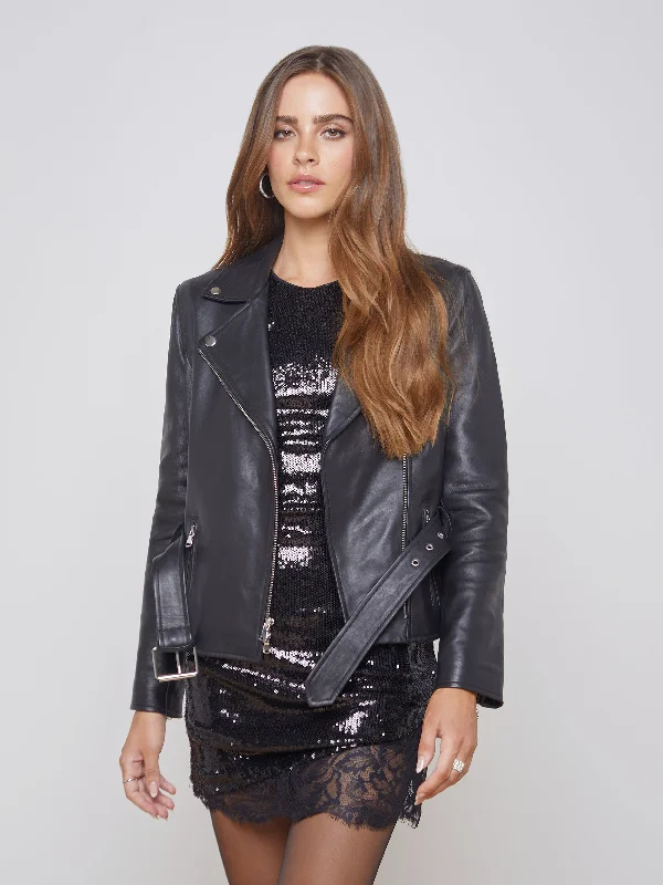 Teo Belted Leather Jacket