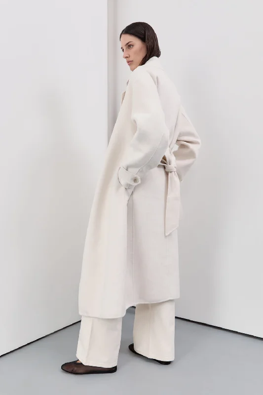 MILES CREAM WOOL WRAP COAT